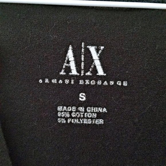 A/X Armani Exchange Women's Black Spell Out Short Sleeve Logo T-Shirt Size: S - Picture 2 of 3